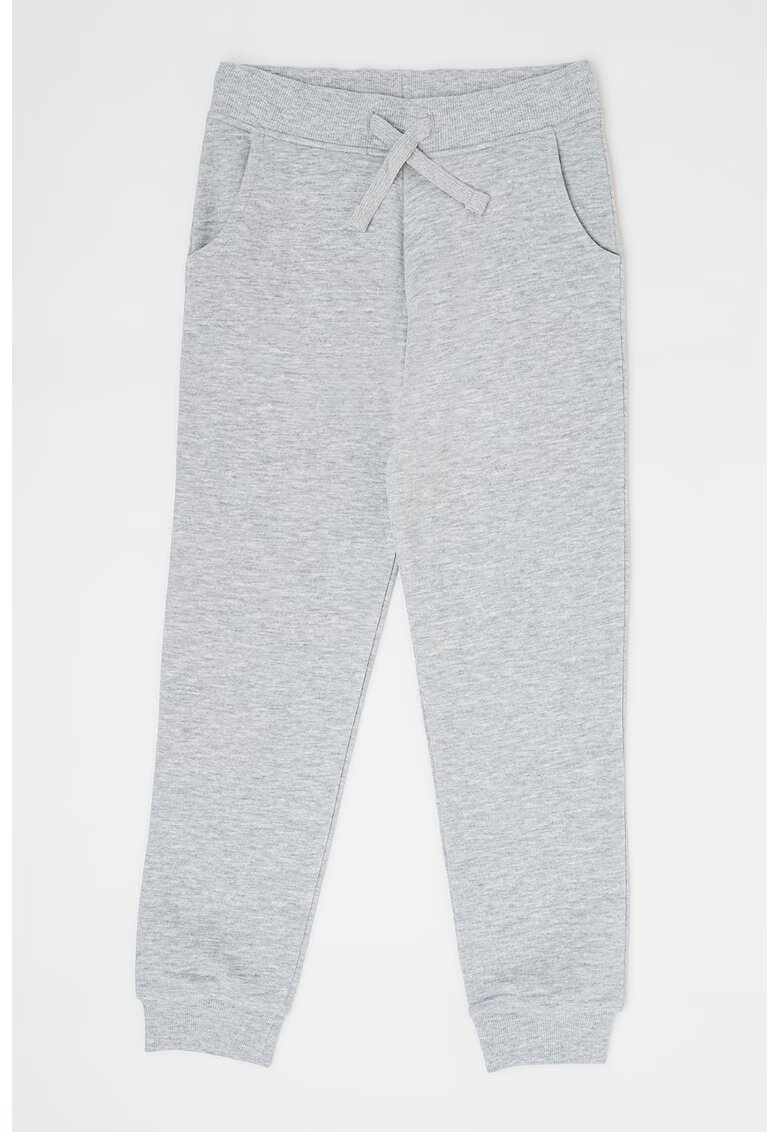 GUESS KIDS Pantaloni de trening de bumbac talie ajustabila - Gri deschis