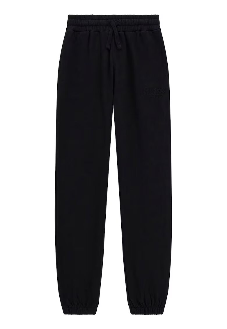 GUESS KIDS Pantaloni de trening din bumbac cu snur - Negru