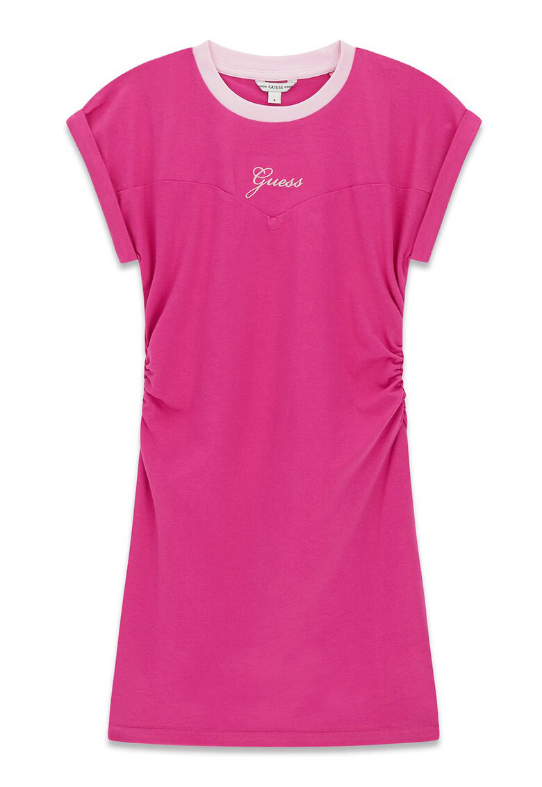 GUESS KIDS Rochie cu decolteu la baza gatului si maneci scurte - Fucsia