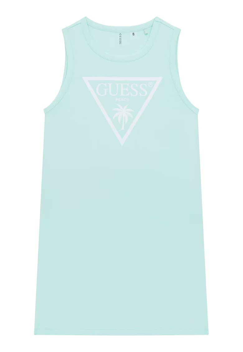 GUESS KIDS Rochie cu imprimeu logo - Albastru glaciar
