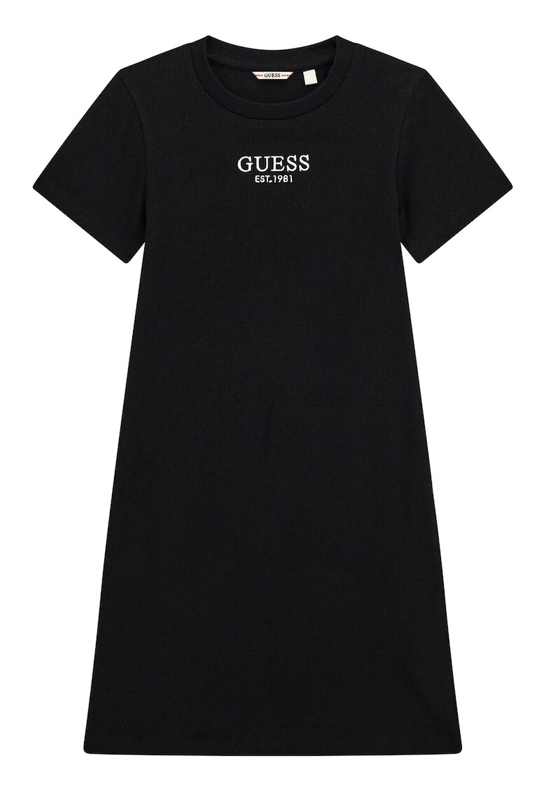 GUESS KIDS Rochie din amestec de bumbac cu logo - Negru