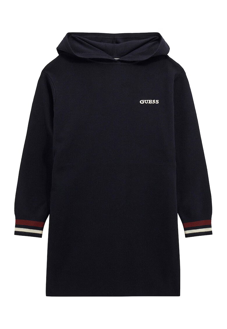 GUESS KIDS Rochie din amestec de lana cu gluga - Bleumarin