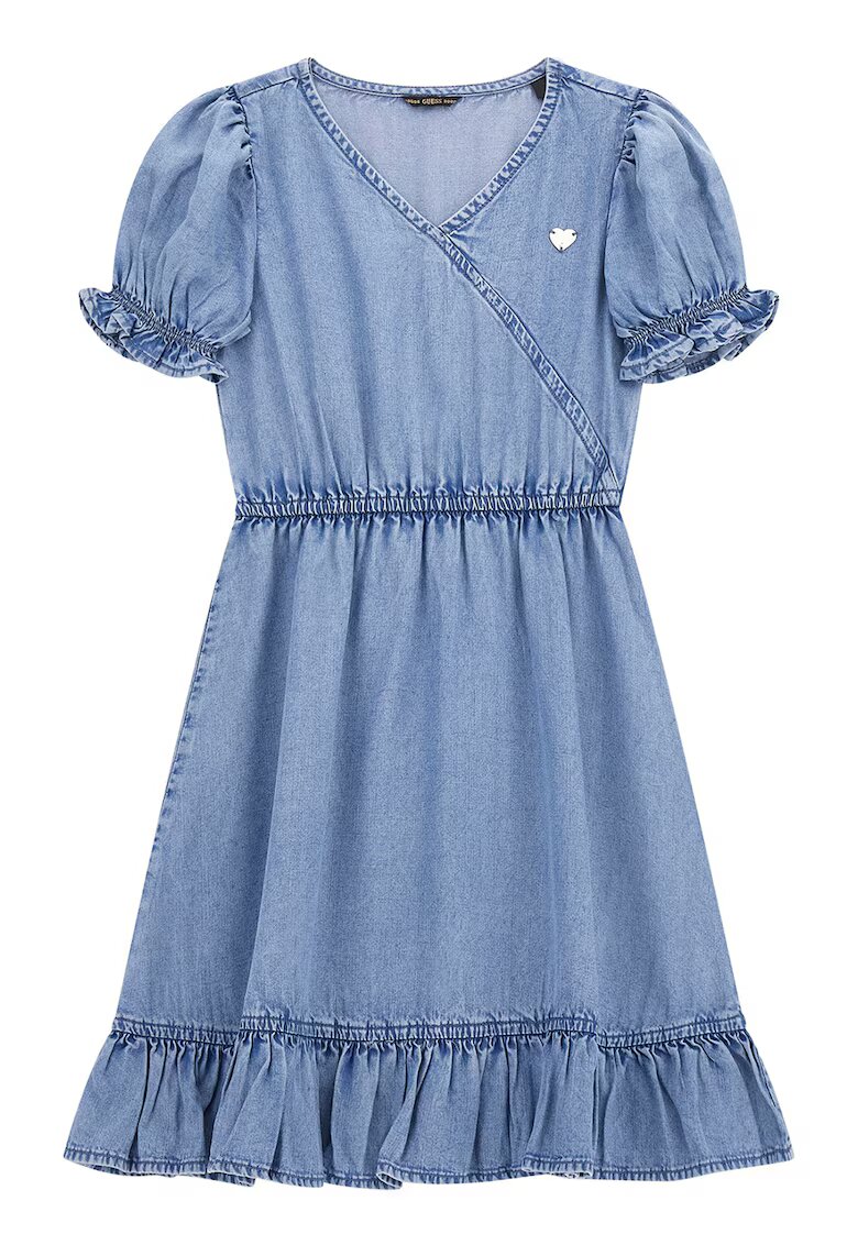 GUESS KIDS Rochie din amestec de lyocell cu croiala A - Albastru lavanda