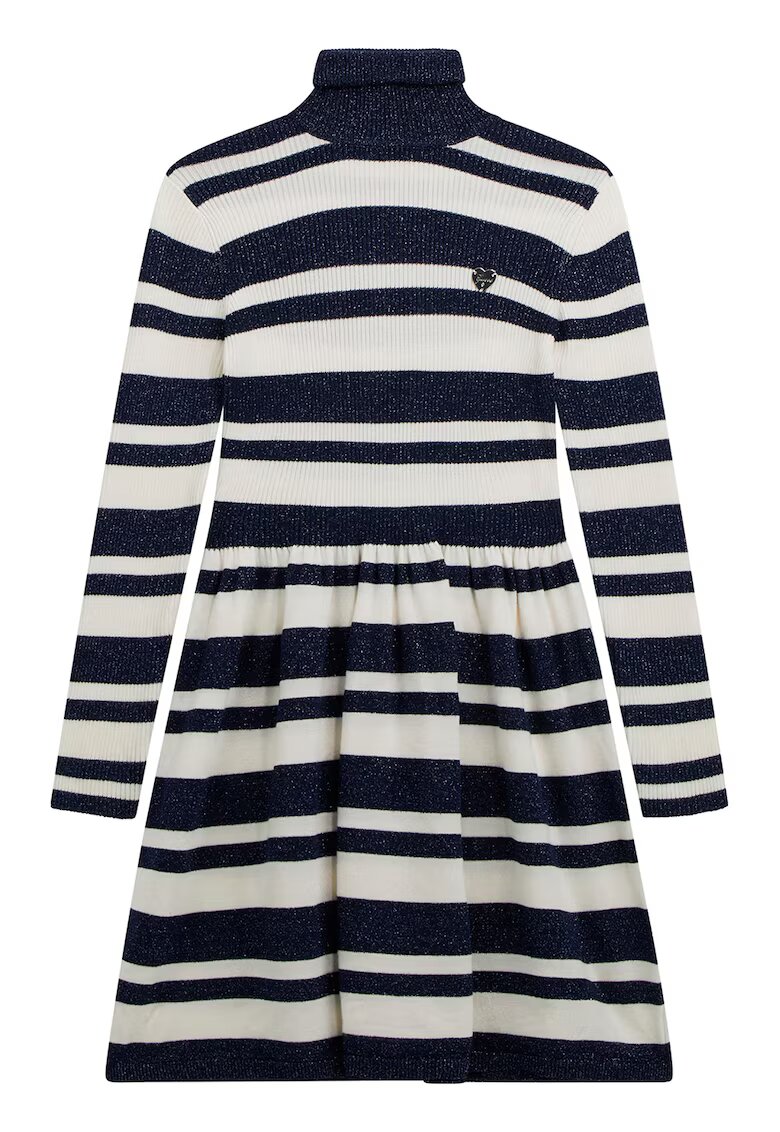 GUESS KIDS Rochie tricotata cu dungi - Alb murdar/Bleumarin