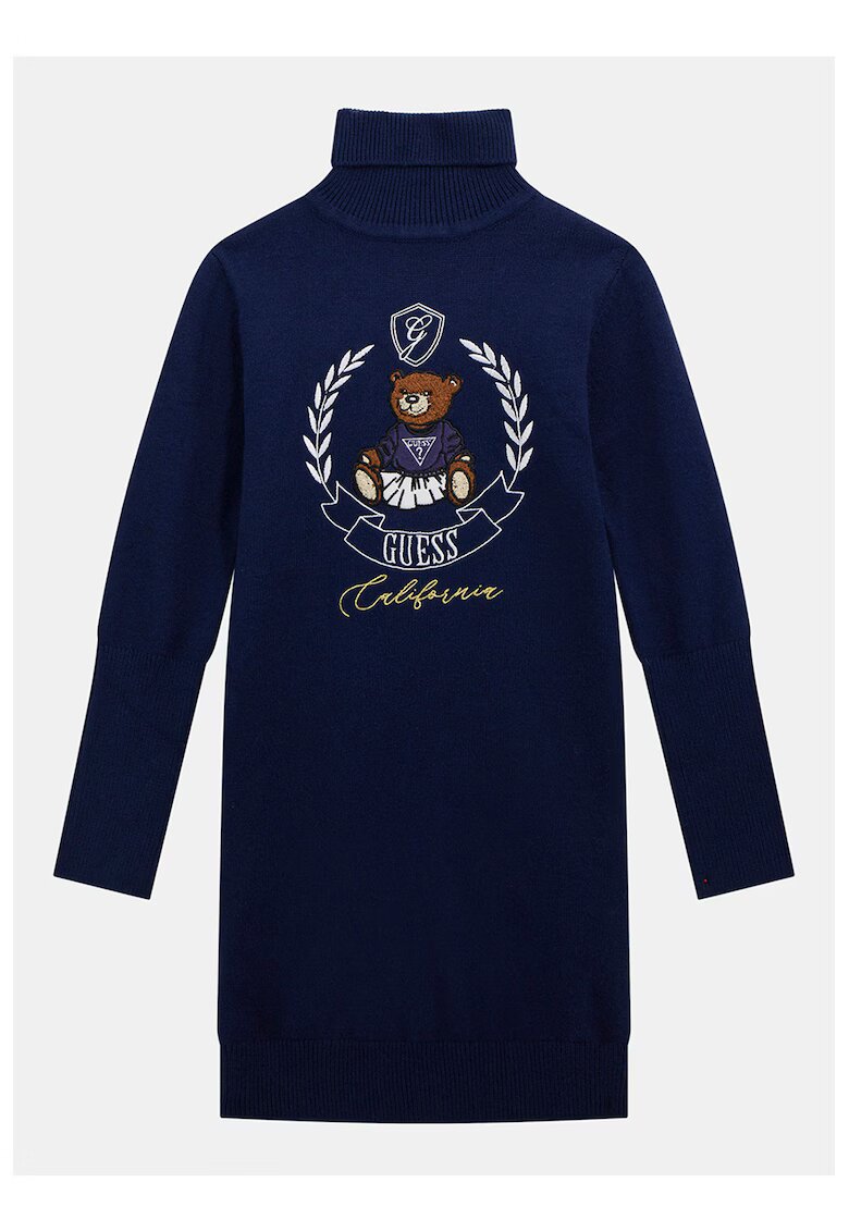 GUESS KIDS Rochie tricotata cu guler inalt - Bleumarin