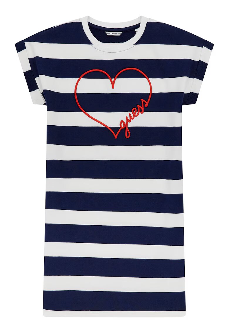 GUESS KIDS Rochie-tricou cu dungi - Rosu/Alb/Albastru ultramarin