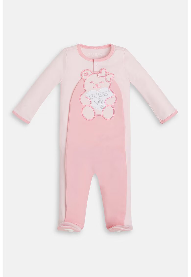 GUESS KIDS Salopeta cu botosei si broderie - Roz pal - Roz pal - Roz pal