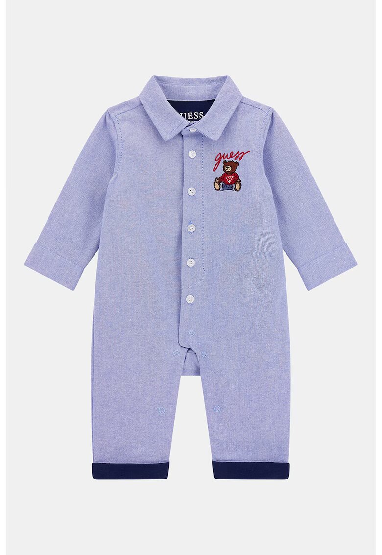 GUESS KIDS Salopeta din bumbac cu detaliu logo - Rosu/Albastru lavanda