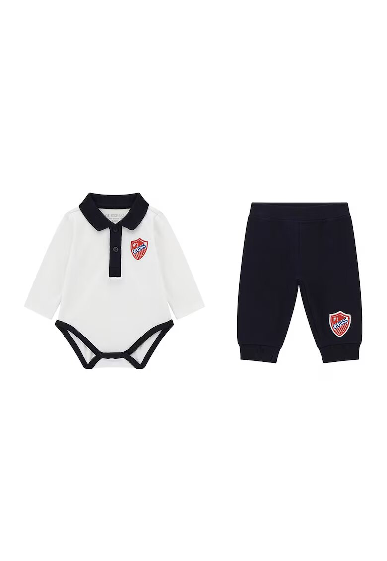 GUESS KIDS Set de body si pantaloni de trening - 2 piese - Rosu/Albastru ultramarin/Alb optic