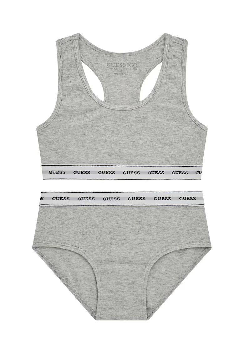 GUESS KIDS Set de bustiera racerback si chiloti din amestec de modal- 2 piese - Gri deschis