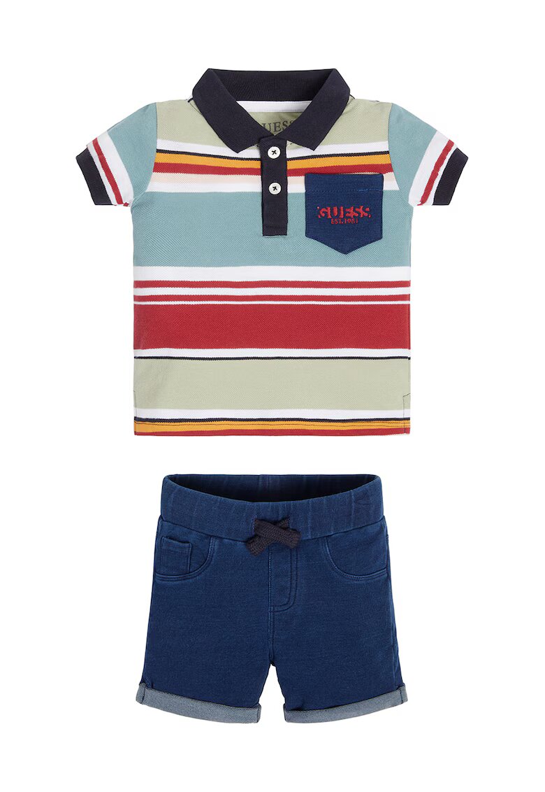 GUESS KIDS Set de tricou polo si pantaloni scurti - Multicolor