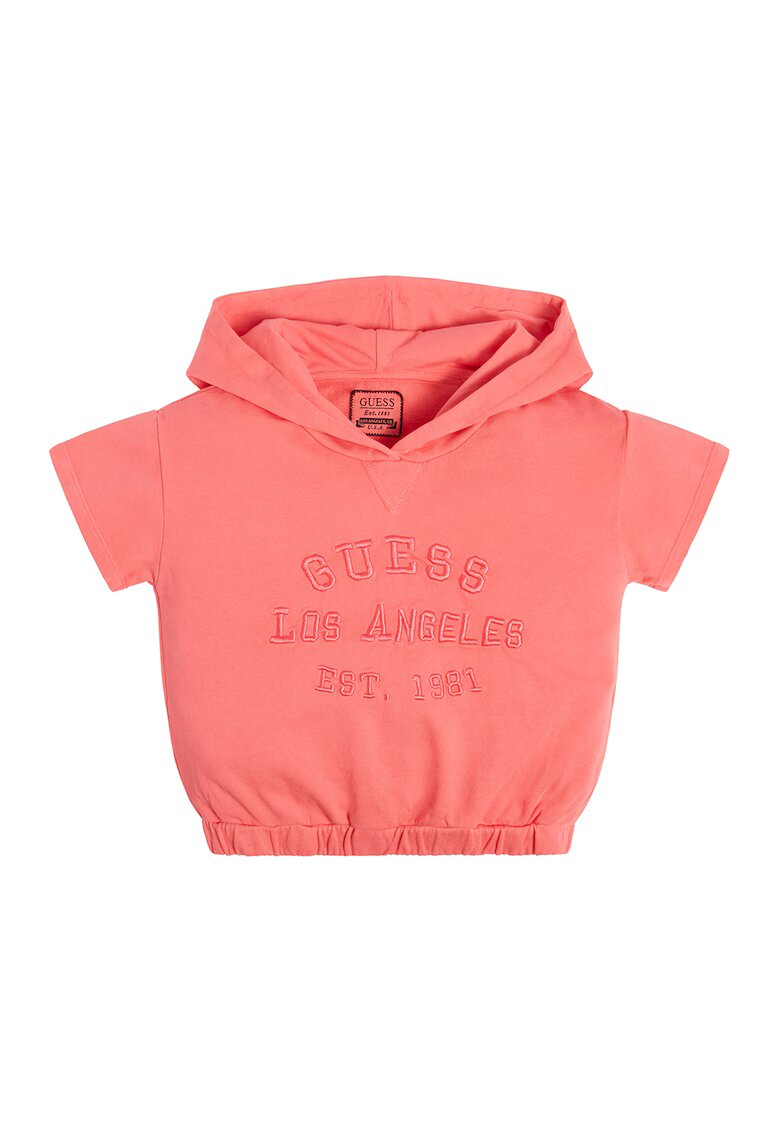 GUESS KIDS Tricou cu gluga si logo - Portocaliu