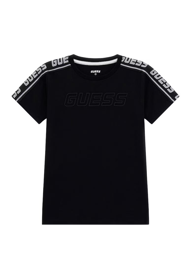 GUESS KIDS Tricou cu logo - Negru/Coral/Alb optic