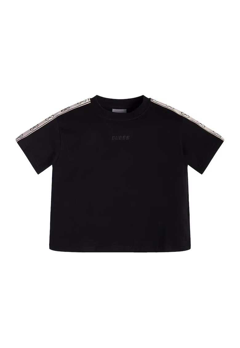 GUESS KIDS Tricou de bumbac cu segmente logo contrastante - Negru