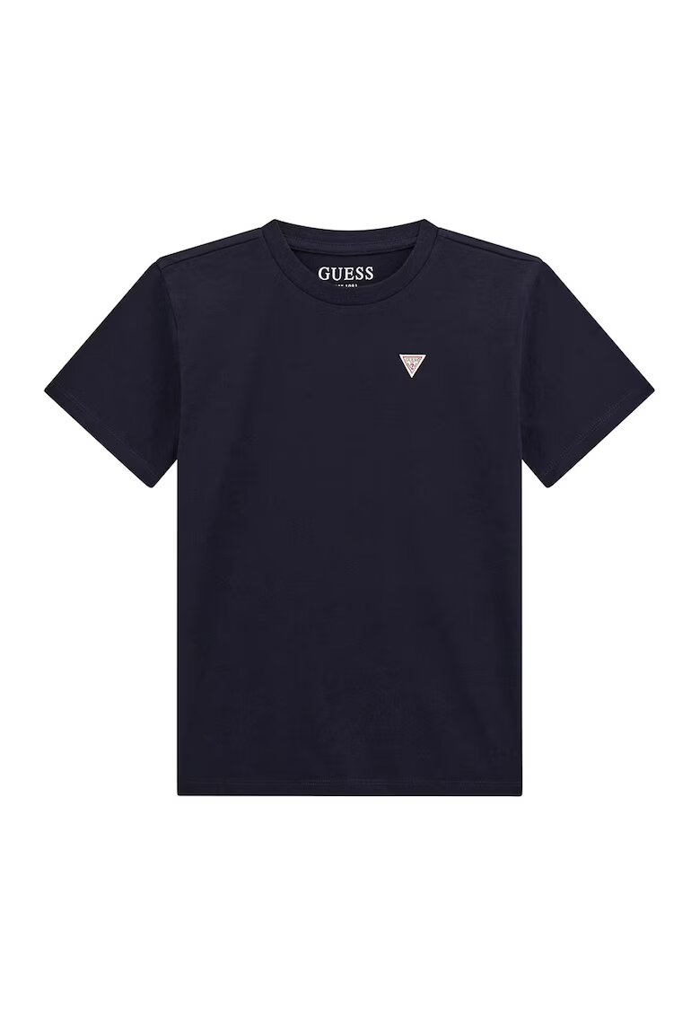 GUESS KIDS Tricou din bumbac cu decolteu la baza gatului - Albastru ultramarin