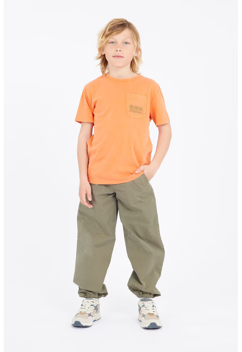 GUESS KIDS Tricou din bumbac cu imprimeu grafic pe partea din spate - Alb/Negru/Portocaliu