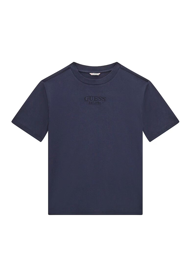 GUESS KIDS Tricou din bumbac cu logo discret - Bleumarin