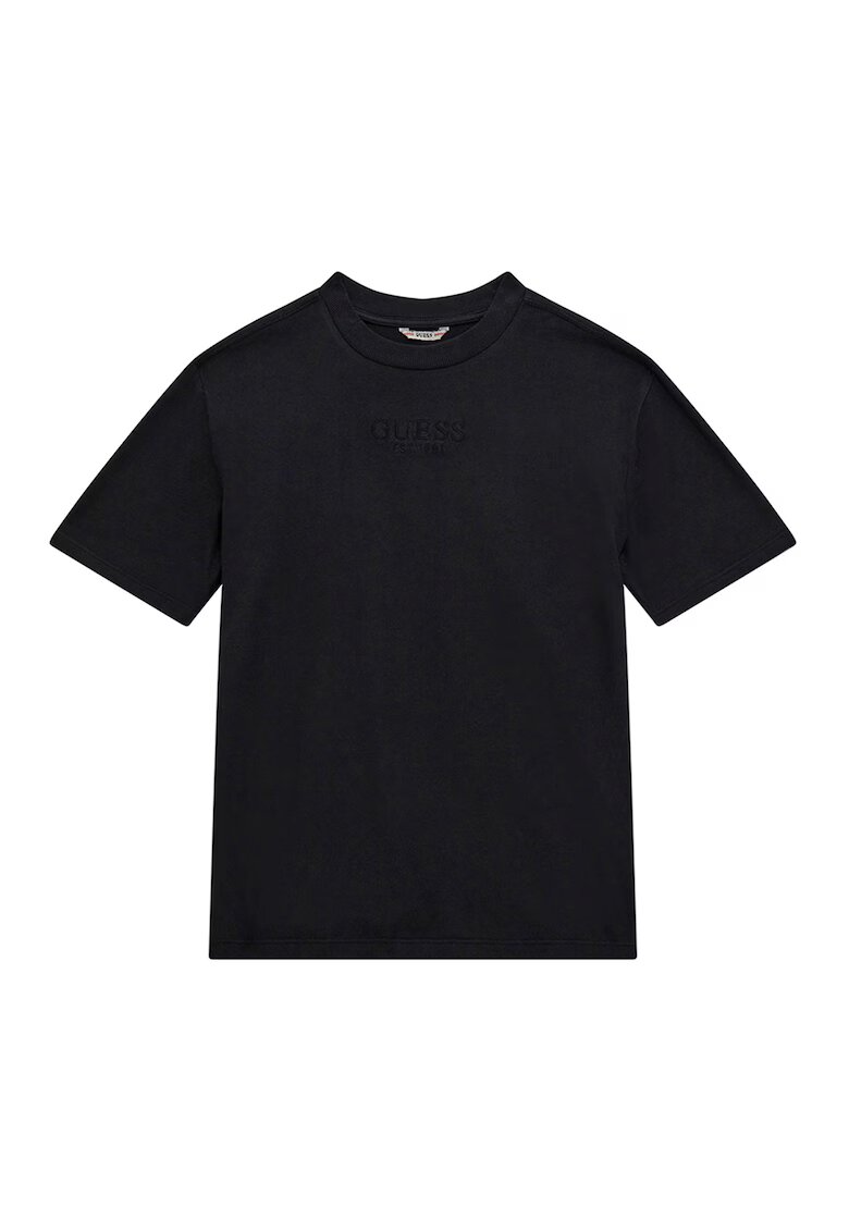 GUESS KIDS Tricou din bumbac cu logo discret - Negru