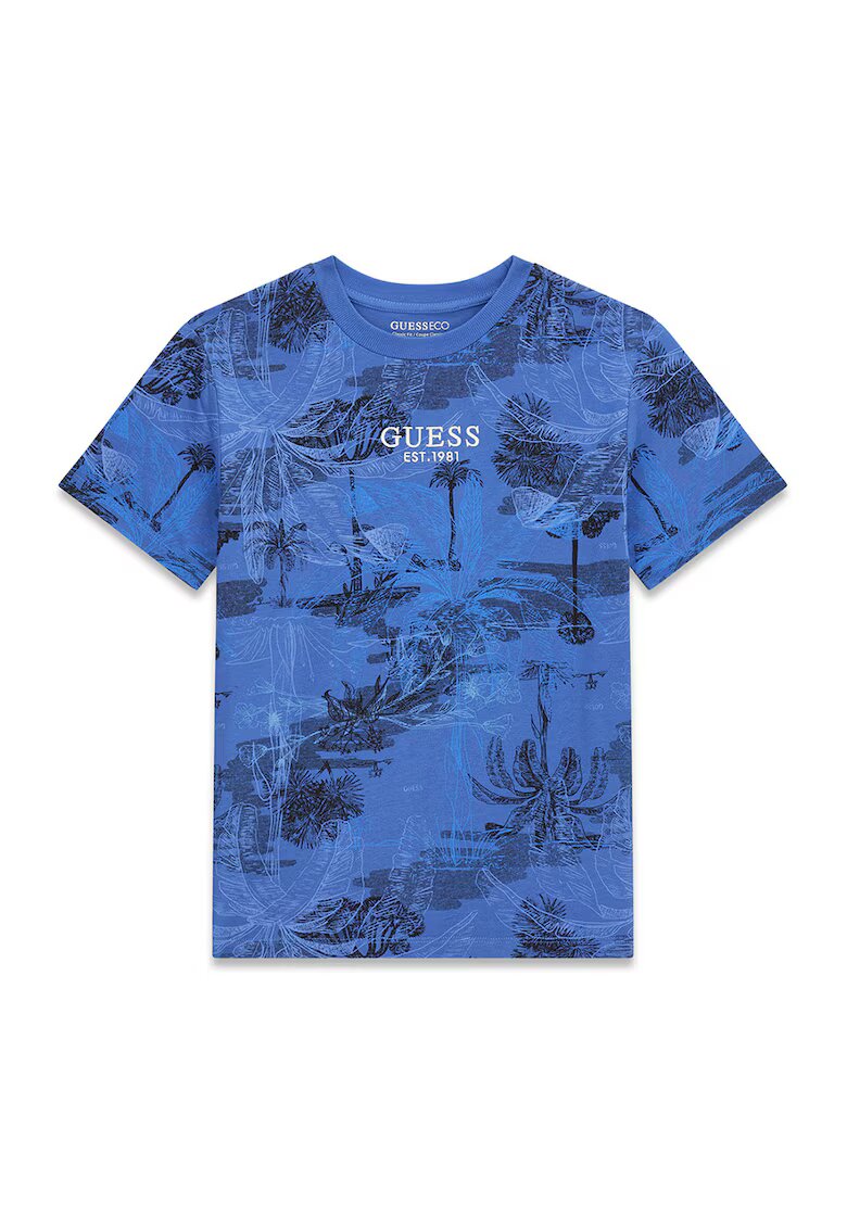 GUESS KIDS Tricou regular fit cu imprimeu grafic - Albastru royal/Rosu stins