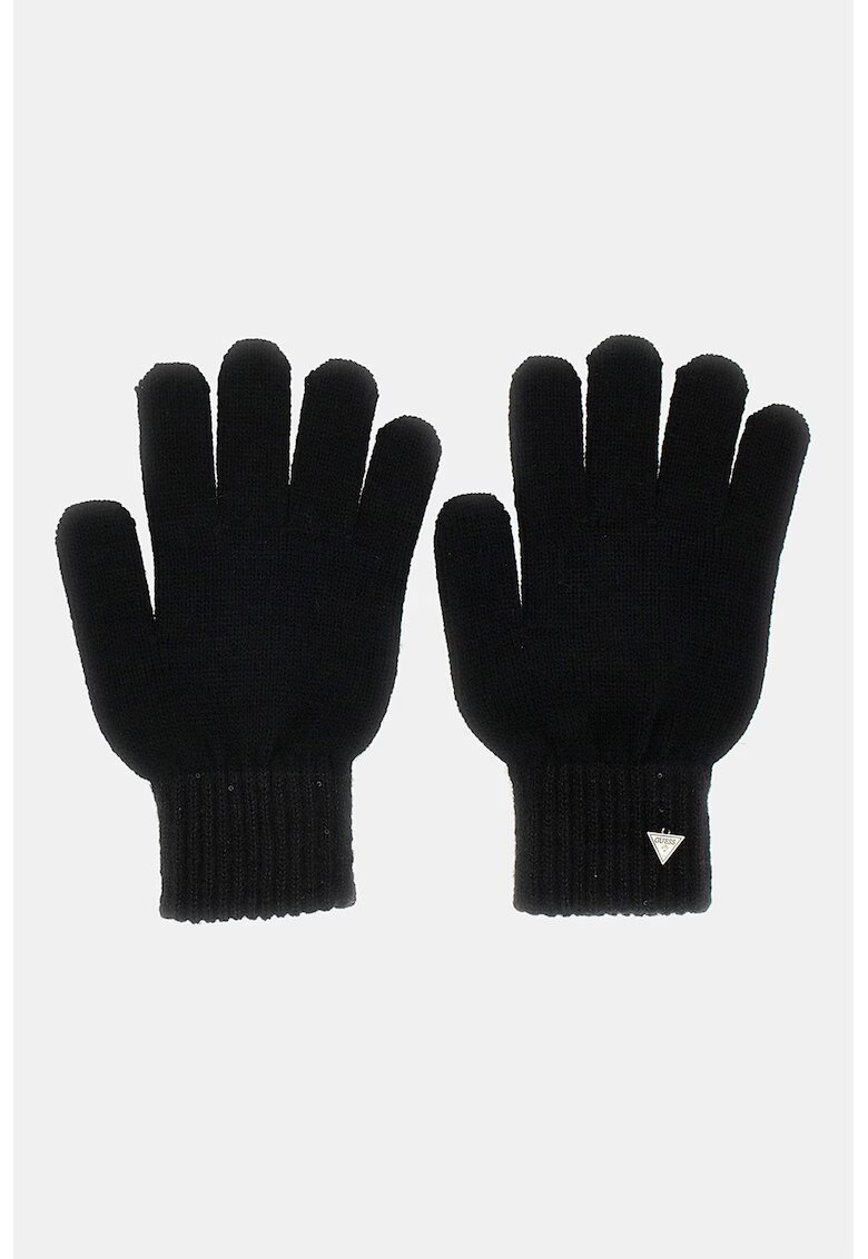 GUESS Manusi din amestec de lana cu logo - Negru