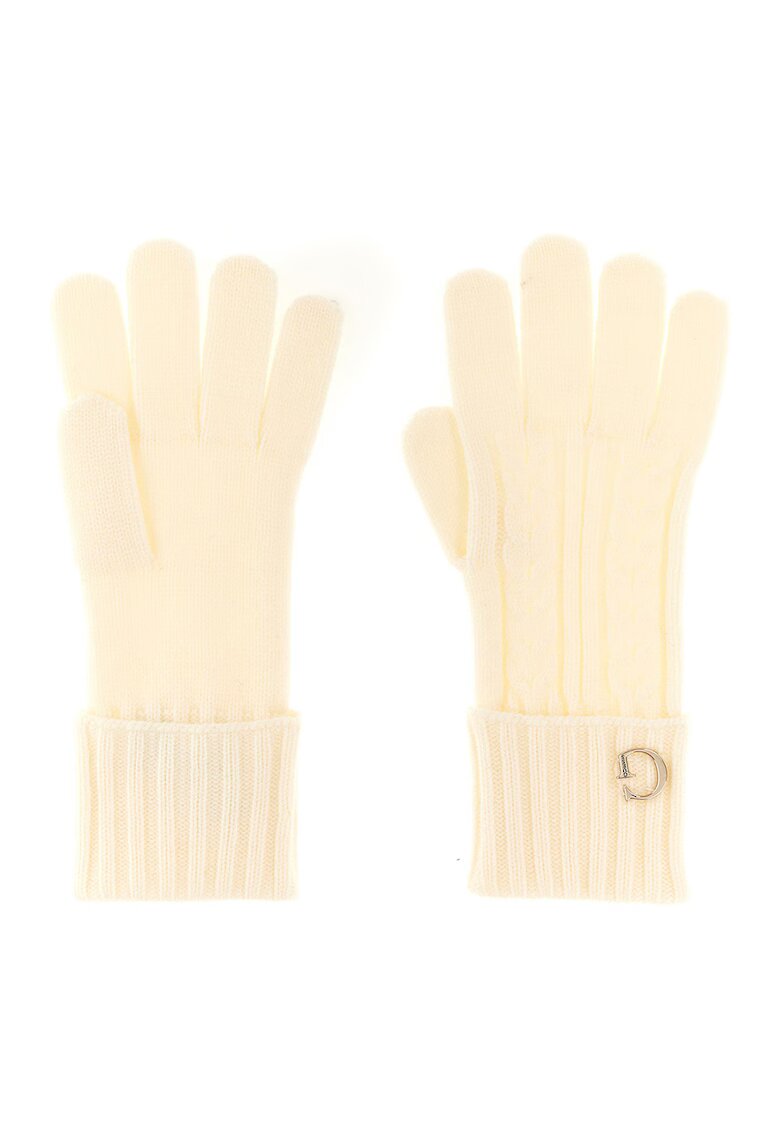 GUESS Manusi tricotate cu detalii logo - Crem