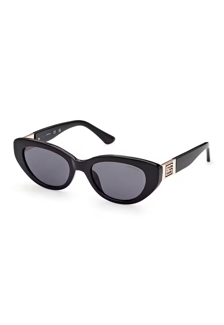 GUESS Ochelari de soare cat-eye cu logo - Auriu/Negru
