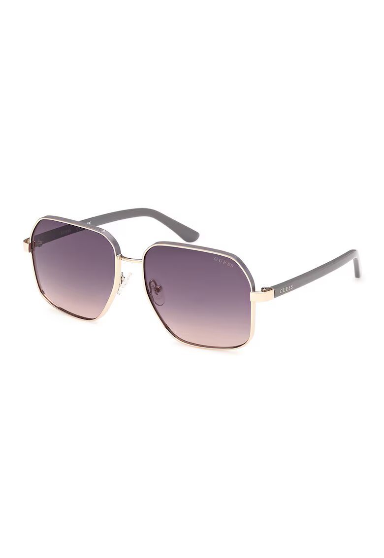 GUESS Ochelari de soare cu rama metalica - Auriu/Gri