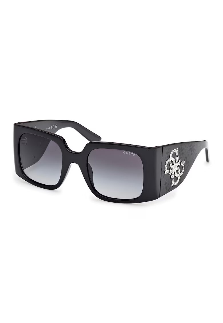 GUESS Ochelari de soare patrati cu lentile in degrade - Negru/Alb optic