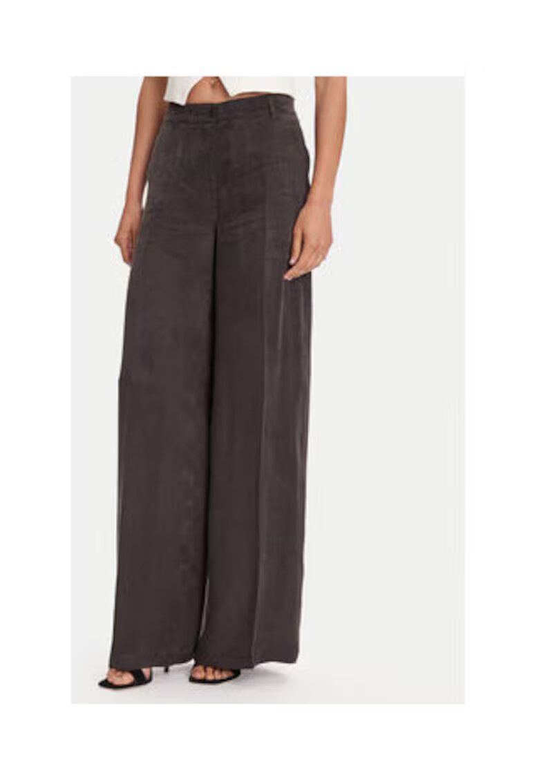 GUESS Pantaloni cu talie inalta si imprimeu uni