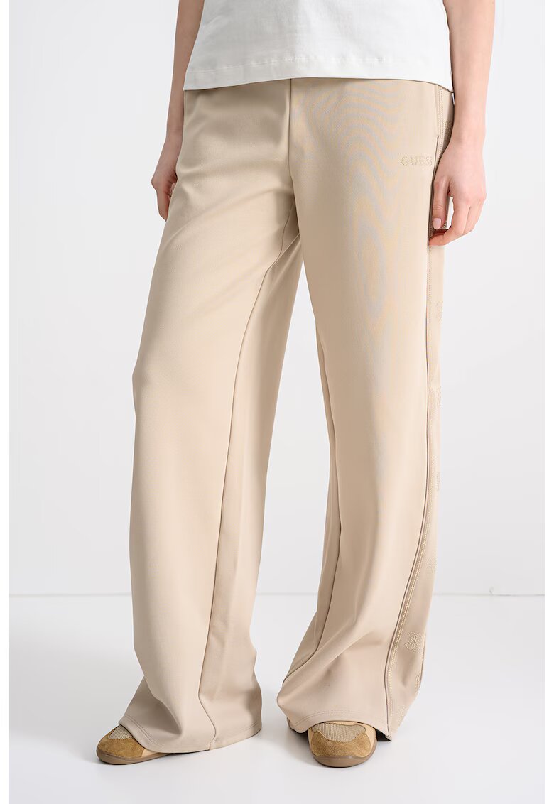 GUESS Pantaloni de trening cu croiala ampla si buzunare laterale - Bej