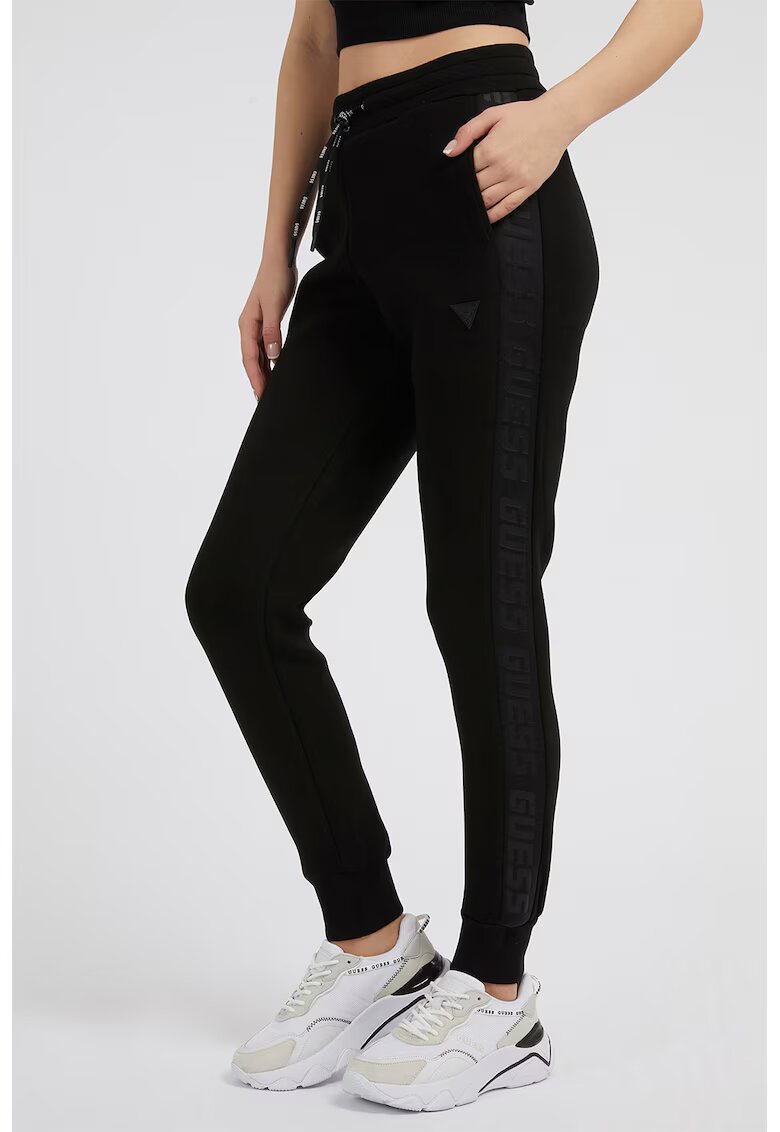 GUESS Pantaloni de trening cu talie ajustabila - Negru