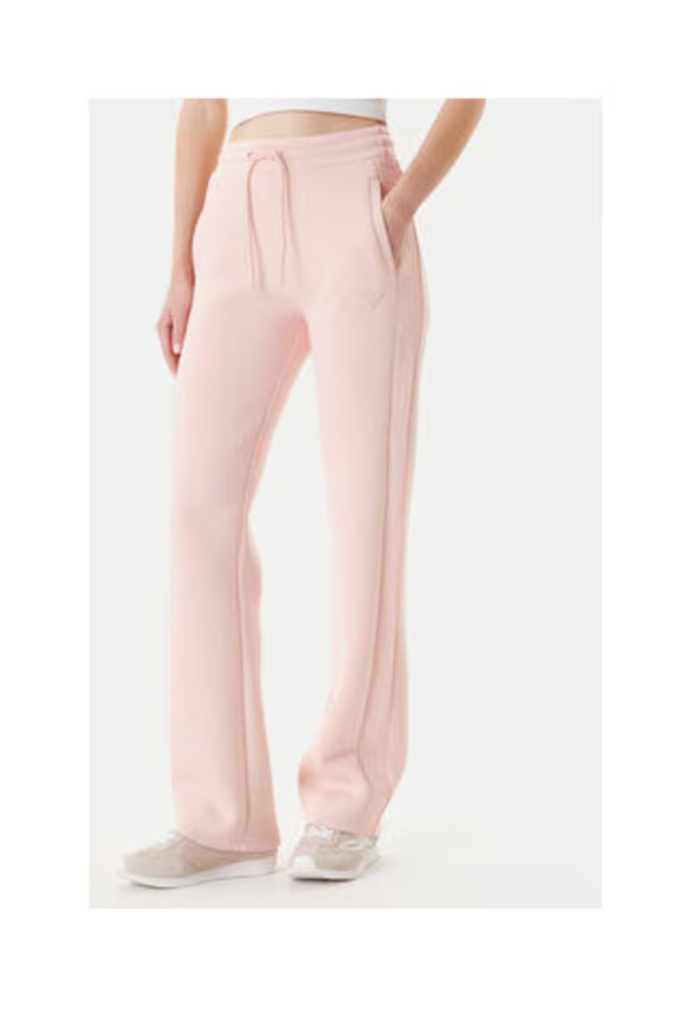 GUESS Pantaloni de trening din amestec de viscoza cu talie inalta elastica si snur