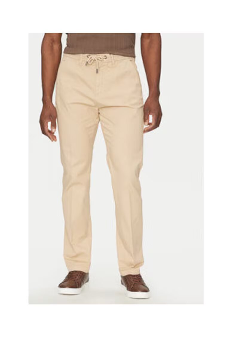 GUESS Pantaloni din amestec de bumbac cu snur in talie