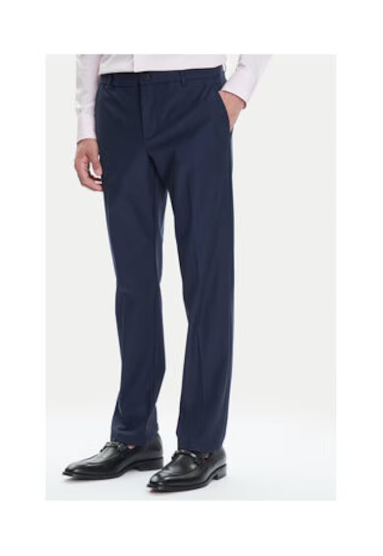 GUESS Pantaloni din amestec de bumbac cu talie medie si croiala conica