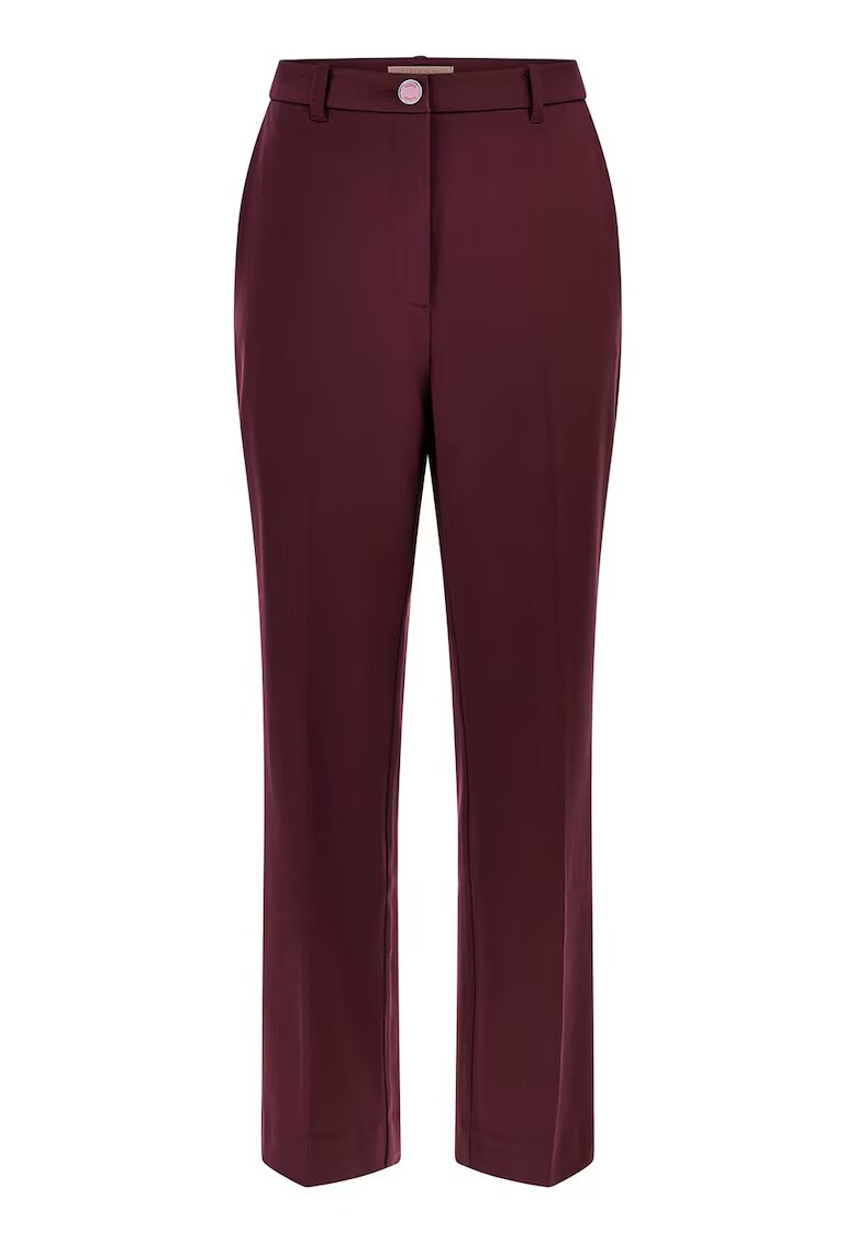 GUESS Pantaloni eleganti cu talie inalta - Visiniu