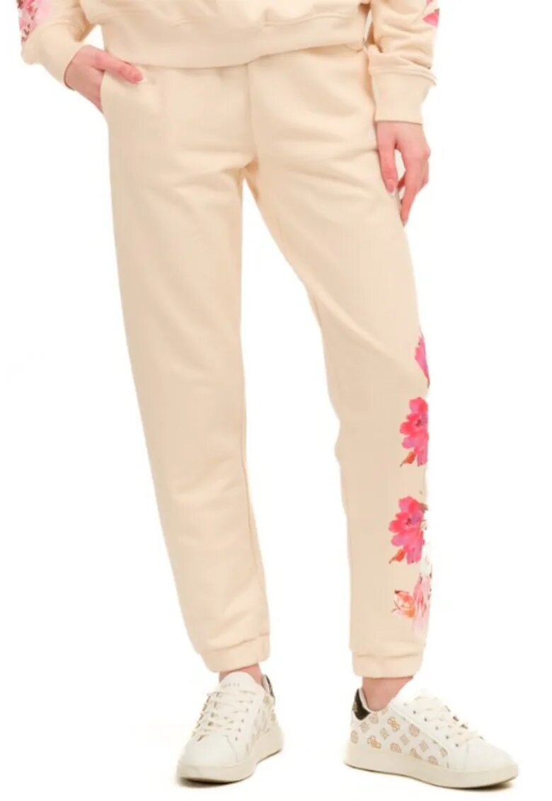 GUESS Pantaloni pentru femei - material bumbac - culoare bej - Bej
