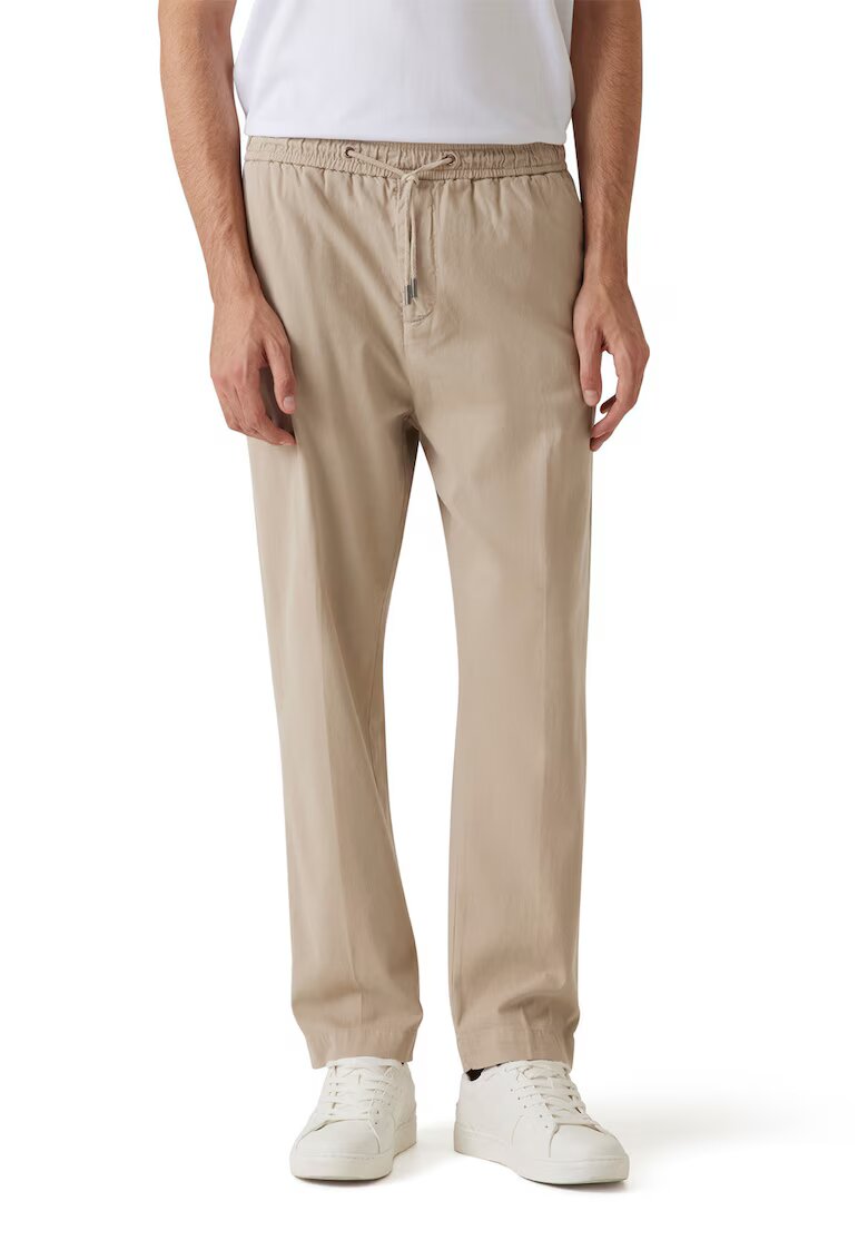 GUESS Pantaloni relaxed-fit cu snururi - Bej deschis
