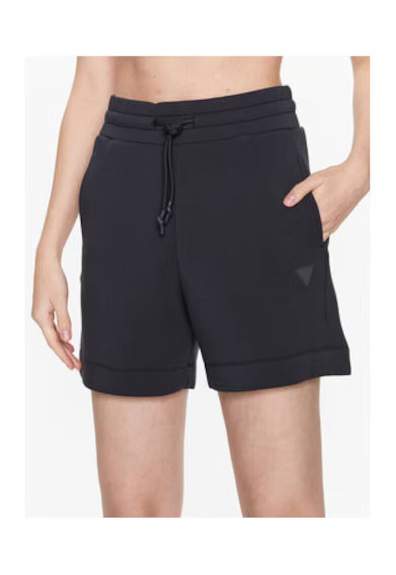 GUESS Pantaloni scurti cu logo si snur in talie