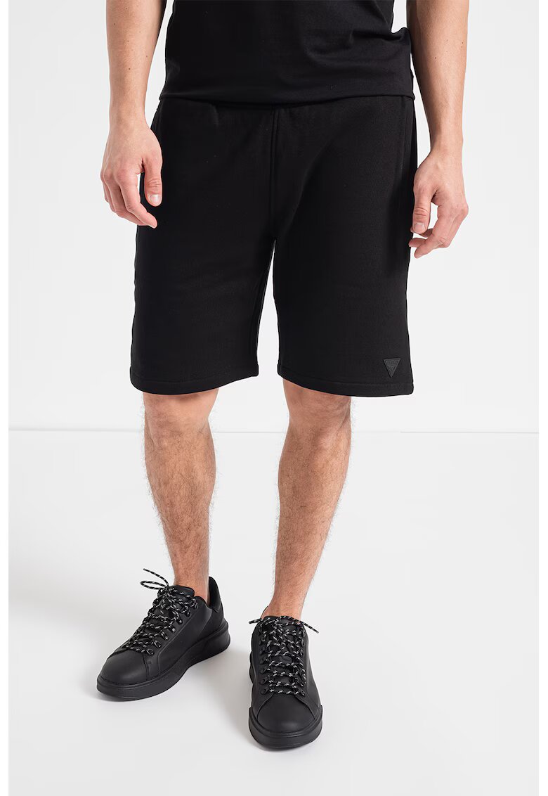 GUESS Pantaloni scurti cu snur in talie - pentru fitness - Negru