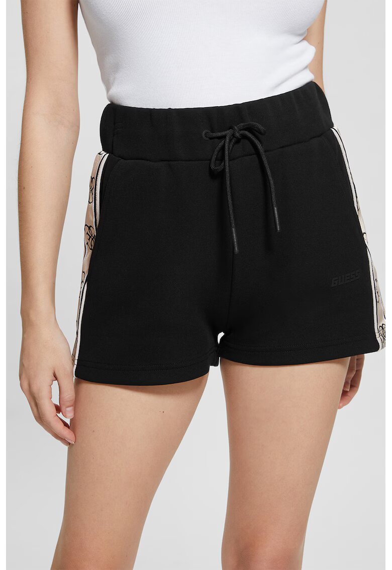 GUESS Pantaloni scurti cu snur - pentru fitness - Negru/Bej
