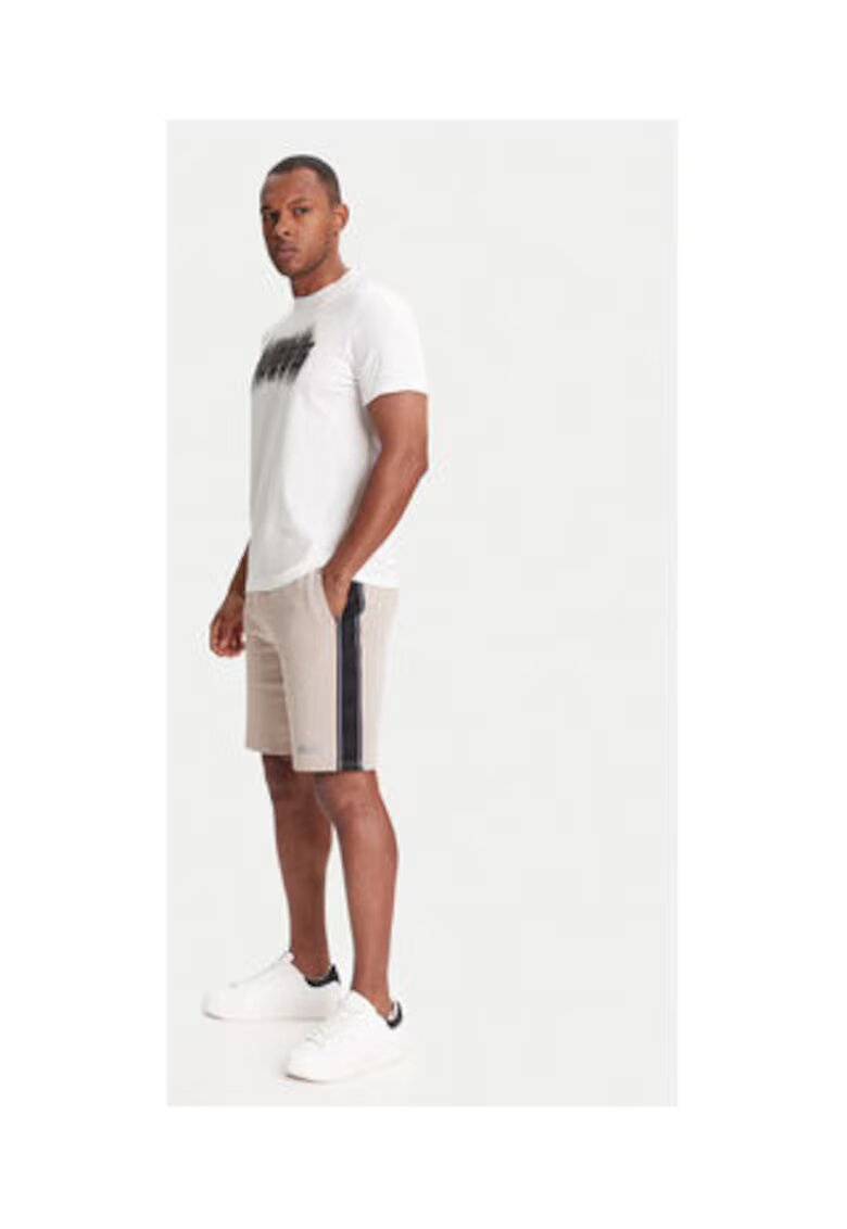GUESS Pantaloni scurti de trening cu dungi laterale contrastante