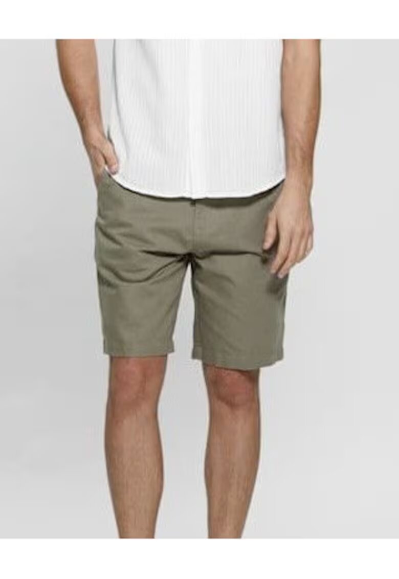 GUESS Pantaloni scurti din amestec de in