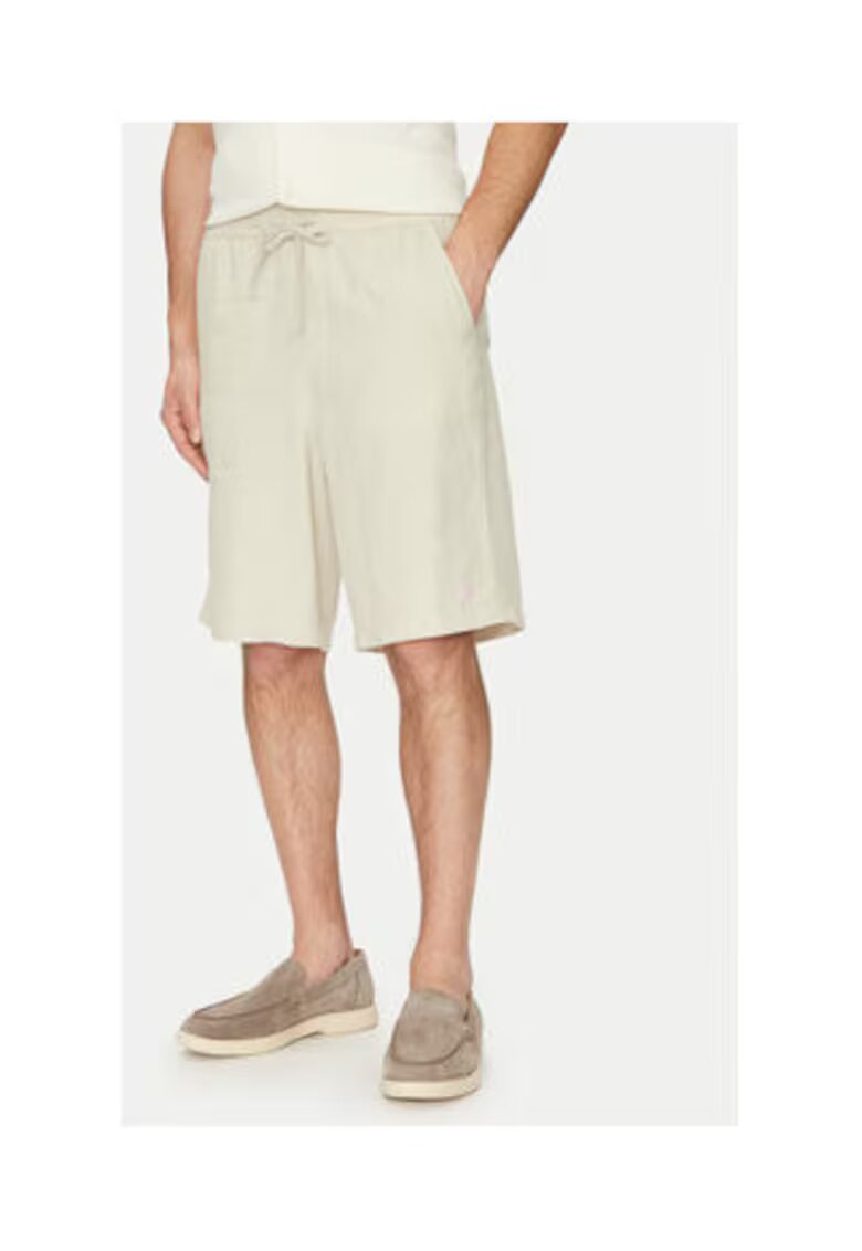 GUESS Pantaloni scurti din amestec de in - grej