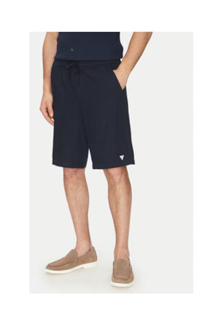 GUESS Pantaloni scurti din amestec de in si bumbac