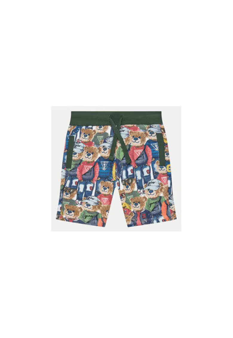 GUESS Pantaloni scurti din bumbac cu model colorblock