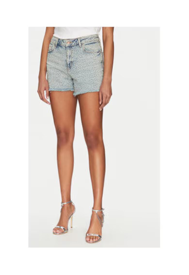 GUESS Pantaloni scurti din bumbac organic cu talie inalta