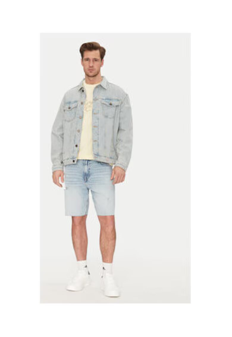 GUESS Pantaloni scurti din denim cu aspect decolorat