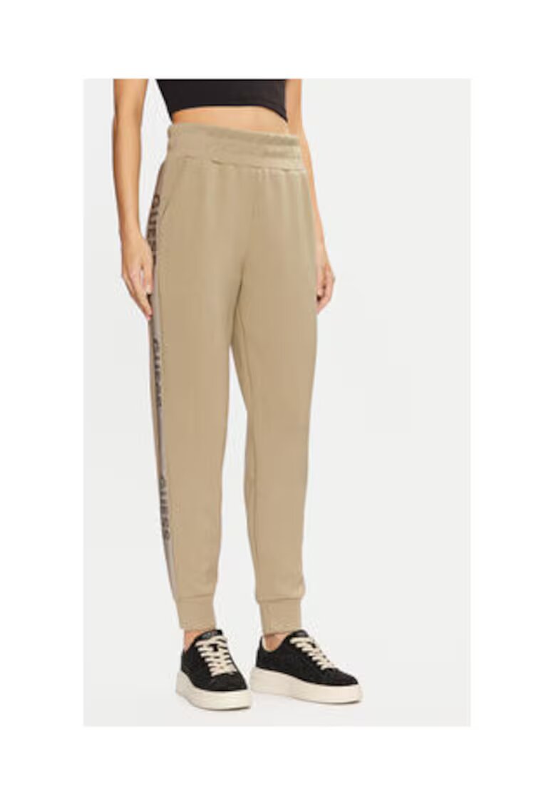 GUESS Pantaloni sport cu garnitura laterala cu logo si talie elastica