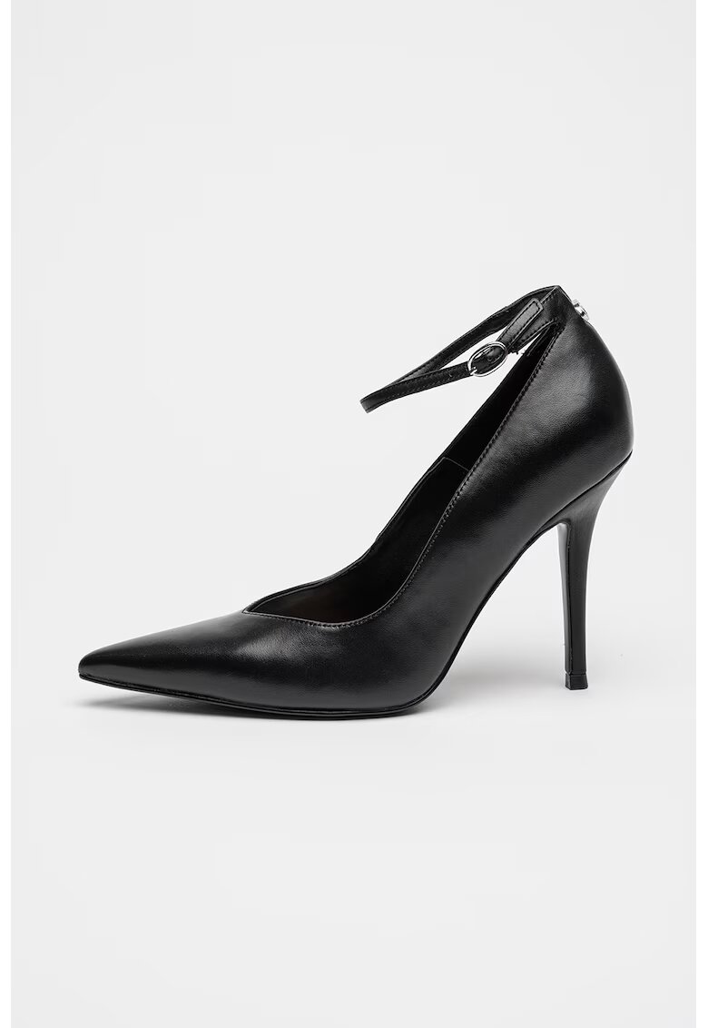 GUESS Pantofi de piele cu varf ascutit - Negru