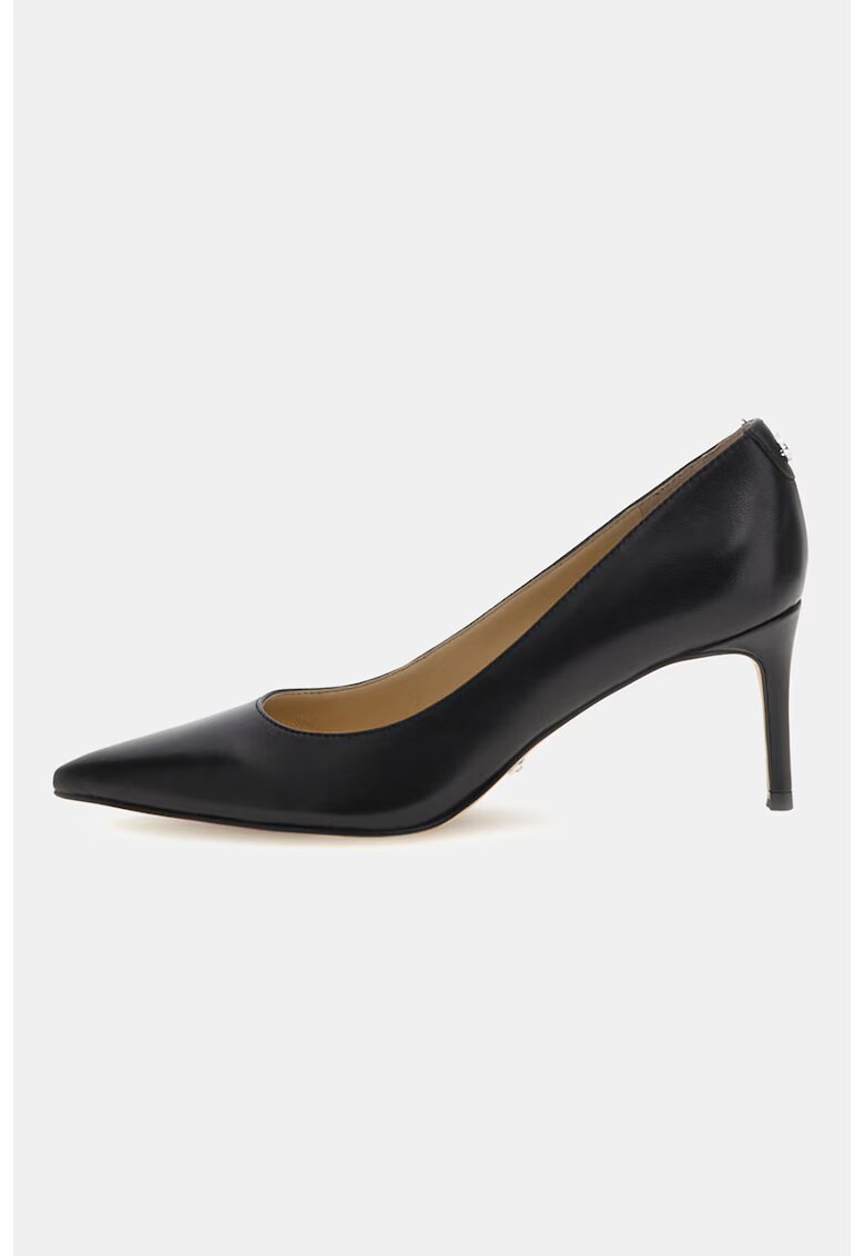 GUESS Pantofi de piele cu varf ascutit - Negru